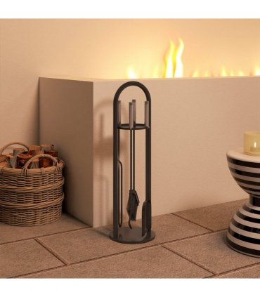 Outsunny 5 PCS Fireplace Companion Set, Metal Fireside Companion Set, Silver