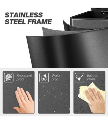 HOMCOM 3 x 20L Triple Kitchen Bin Pedal Bin for Recycling and Waste, Black