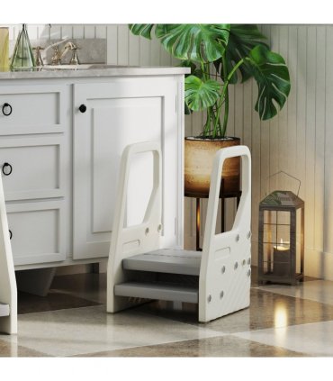 AIYAPLAY Toddler Tower, Adjustable 3 Step Kitchen Stool Helper for 2-5 Years