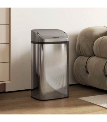 HOMCOM 48L Sensor Bin, Stainless Steel Kitchen Bin with Automatic Close