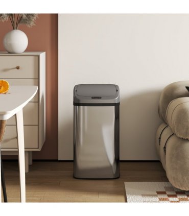 HOMCOM 48L Sensor Bin, Stainless Steel Kitchen Bin with Automatic Close