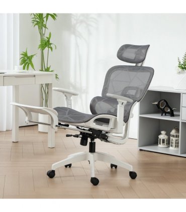 HOMCOM Ergonomic Office Chair Swivel Computer Chair with 3D Armrest Grey