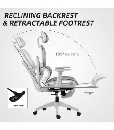 HOMCOM Ergonomic Office Chair Swivel Computer Chair with 3D Armrest Grey