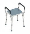HOMCOM Rust-Free Aluminium Bath Chair with Adjustable Height, Light Blue