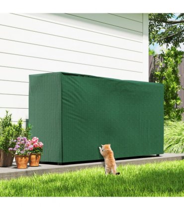 Outsunny Metal Firewood Rack, Log Holder, 200 x 36 x 99 cm, Dark Green