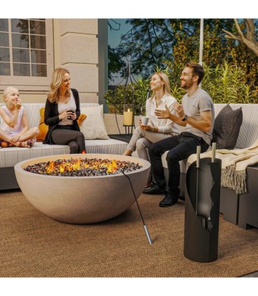 Outsunny 4 PCS Fireplace Companion Set, Metal Fireside Companion Set, Black
