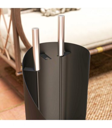 Outsunny 4 PCS Fireplace Companion Set, Metal Fireside Companion Set, Black