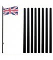 5.1*5.1*750cm Aluminum Alloy Splicing Flagpole Adjustable And Retractable Courtyard Outdoor Flagpole, Black