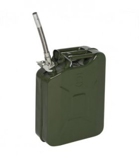 20L 0.6mm Fuel Oil Petrol Diesel Storage Can with British Style Pour Tube Army Green