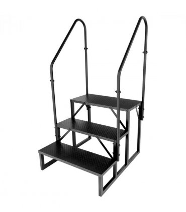 RV Step 3 Step Ladder, RV Step with Handrails, Heavy Duty RV Stairs with Anti-Slip Pedal Hot Tub Steps, Removable Camper Step for Spa/Porch/Pet/Mobile Home
