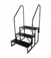 RV Step 3 Step Ladder, RV Step with Handrails, Heavy Duty RV Stairs with Anti-Slip Pedal Hot Tub Steps, Removable Camper Step for Spa/Porch/Pet/Mobile Home