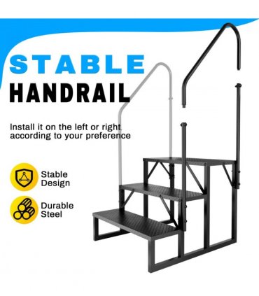 RV Step 3 Step Ladder, RV Step with Handrails, Heavy Duty RV Stairs with Anti-Slip Pedal Hot Tub Steps, Removable Camper Step for Spa/Porch/Pet/Mobile Home