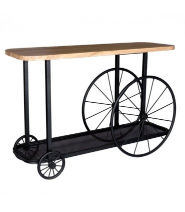Craft Wheel Console Table