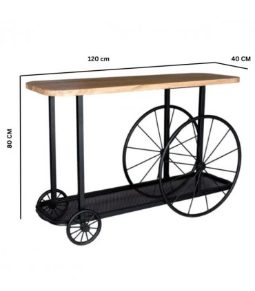 Craft Wheel Console Table