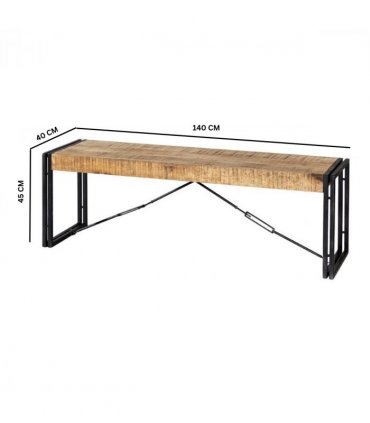 Cosmo Industrial Metal & Wood Bench