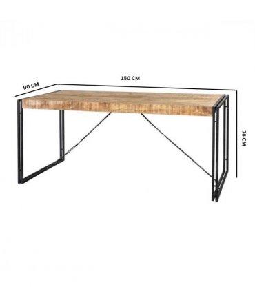 Cosmo Industrial Metal & Wood Dining Table - Medium