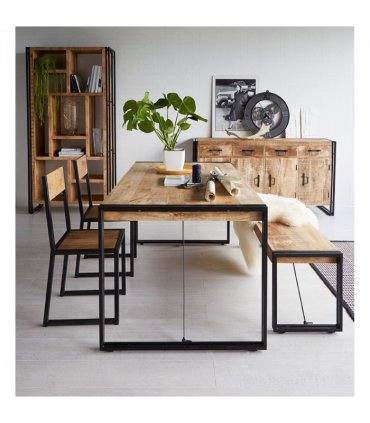 Cosmo Industrial Metal & Wood Dining Chair (Set of 2)
