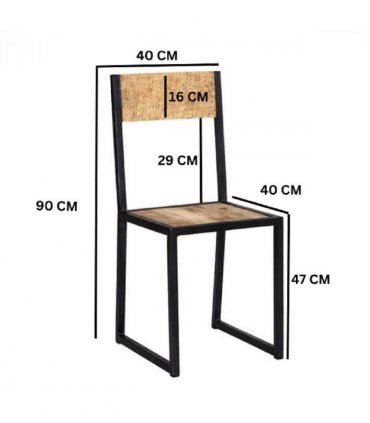 Cosmo Industrial Metal & Wood Dining Chair (Set of 2)