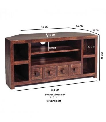 Toko Dark Mango Corner Tv Unit