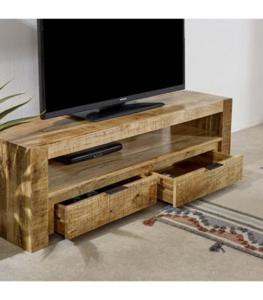 Surrey Solid Wood Tv Stand With 2 Drawers