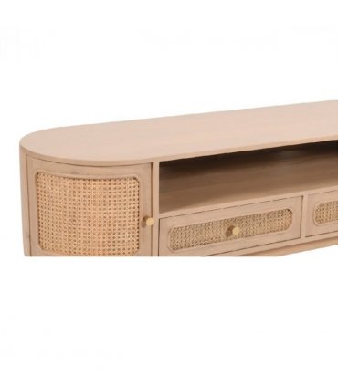 Valencia Cane & Mango Wood 2 Drawers And 2 Door Tv Cabinet