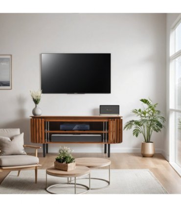 Slatted Mango Wood Tv Cabinet