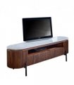 Opal Mango Wood Large Tv Stand With Marble Top & Metal Legs