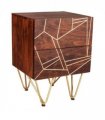 Dark Gold 2 Drawer Side Table