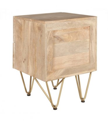 Light Gold 2 Drawer Side Table