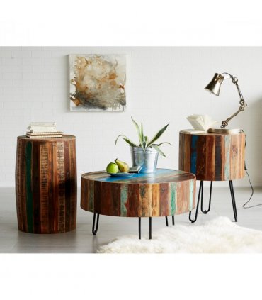 Coastal Drum Side Table