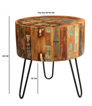 Coastal Drum Side Table