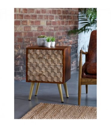 Edison 2 Drawer Side Table