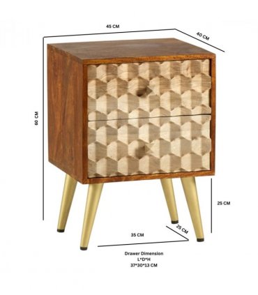 Edison 2 Drawer Side Table
