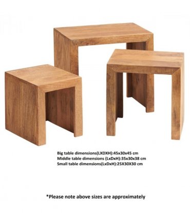 Toko Light Mango Nest Of 3 Tables