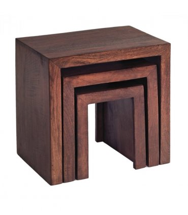 Toko Dark Mango Nest Of 3 Tables