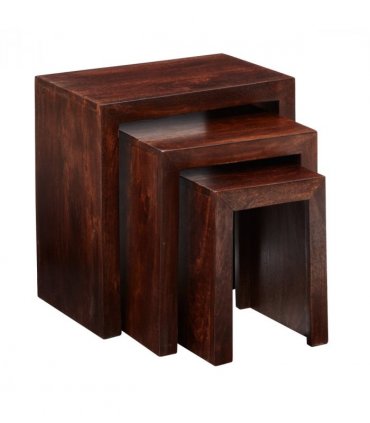 Toko Dark Mango Nest Of 3 Tables