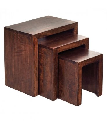 Toko Dark Mango Nest Of 3 Tables
