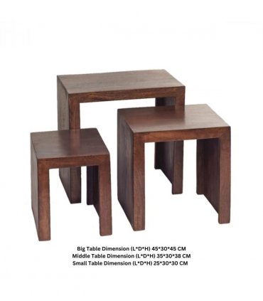 Toko Dark Mango Nest Of 3 Tables