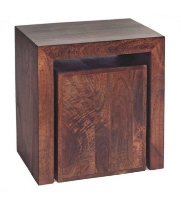 Toko Dark Mango Cubed Nest Of 2 Tables