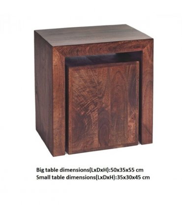 Toko Dark Mango Cubed Nest Of 2 Tables