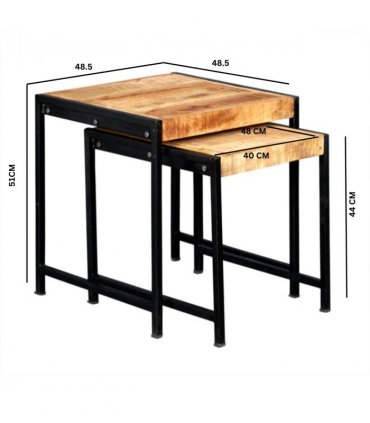 Cosmo Industrial Nest Of 2 Tables