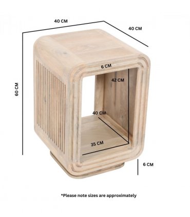Hudson Carved Mango Wood Side Table