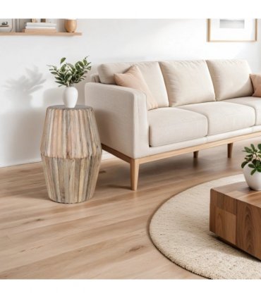 Hudson Carved Mango Wood Side Table