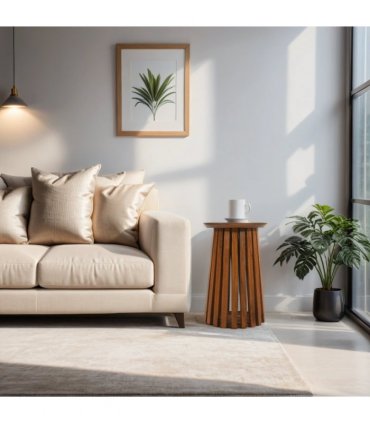 Slatted Mango Wood Side Table
