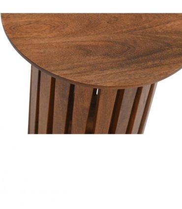Slatted Mango Wood Side Table