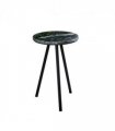 Opal Side Table With Black Marble Top & Metal Legs
