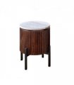 Opal Mango Wood Side Table With Marble Top & Metal Legs