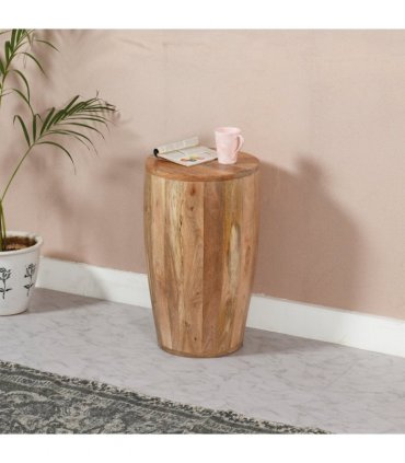 Surrey Solid Wood Drum Side Table