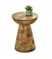 Solid Wood Round Side Table Mushroom Style, Elegant And Versatile