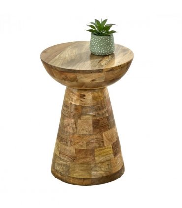 Solid Wood Round Side Table Mushroom Style, Elegant And Versatile